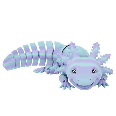 Axolotl – animaletto flexi snodato stampato in 3D color blu sfumato