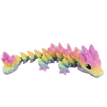Cucciolo di drago prezioso – drago flexi stampato in 3D, colore caramella luminosa