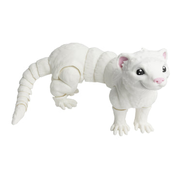 Furetto – animaletto flexi stampato in 3D, colore bianco