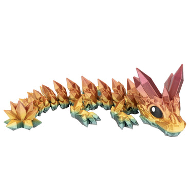 Crystal Baby Dragon – 3D printed flexi dragon in rainbow