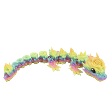 Flower Baby Dragon – 3D printed flexi dragon in glowing candy