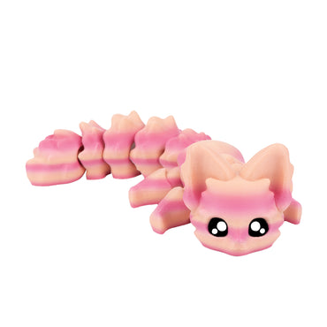 Volpe carina – animaletto flexi stampato in 3D, colore rosa sfumato