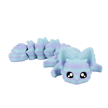 Volpe carina – animaletto flexi stampato in 3D, colore blu sfumato
