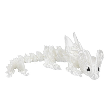 Cucciolo di drago farfalla – drago flexi stampato in 3D di colore bianco