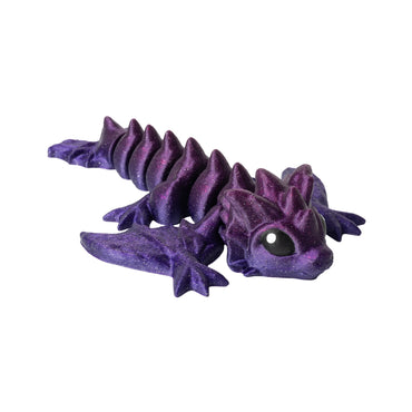 Viverna – drago flexi stampato in 3D, colore viola glitter