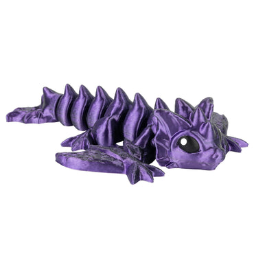 Viverna – drago flexi stampato in 3D, colore Nero-viola