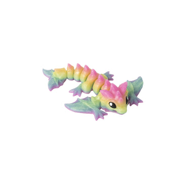 Wyvern Keychain – 3D printed flexi keychain in glowing rainbow