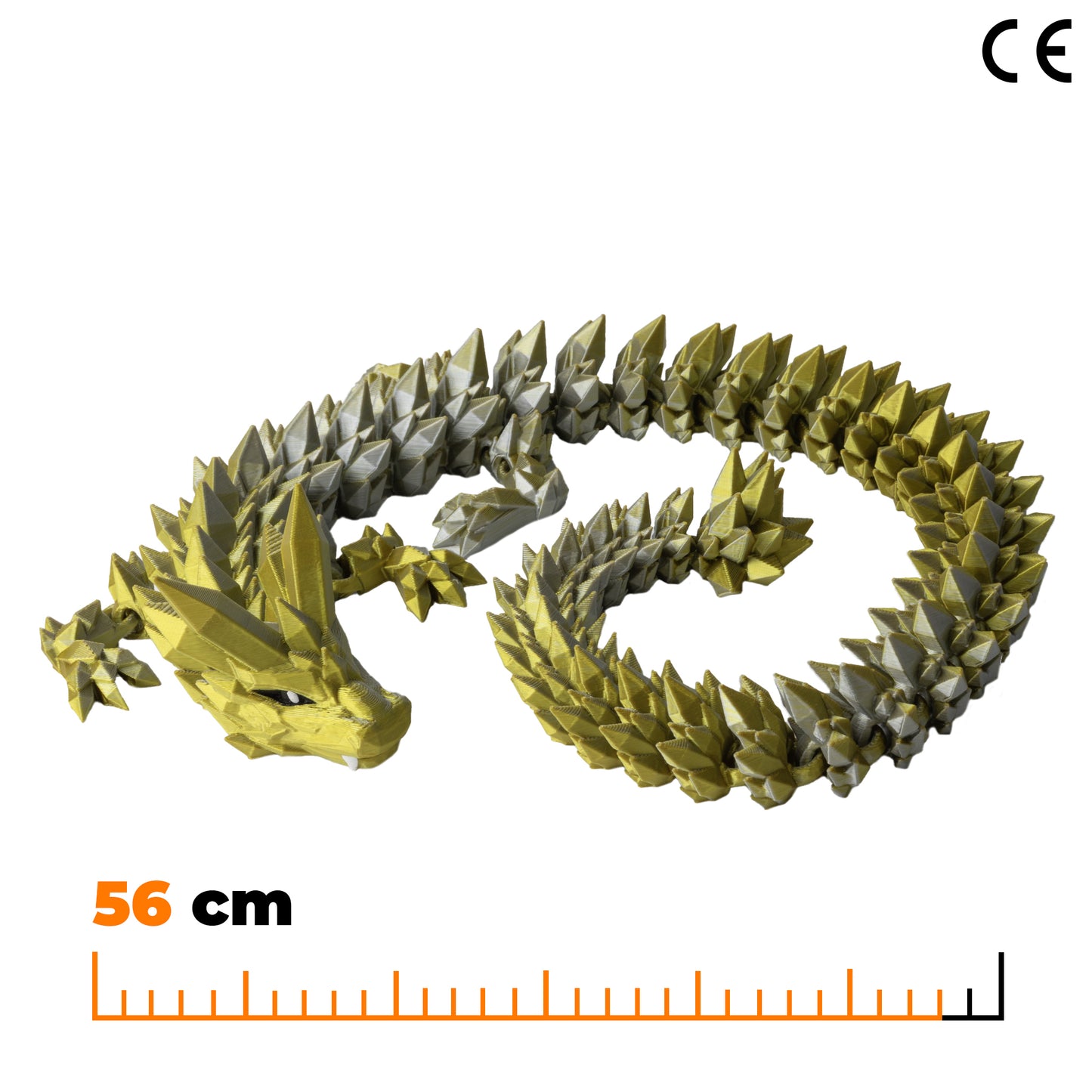 Ausgewachsener Kristall-Drache - Gold-Silber