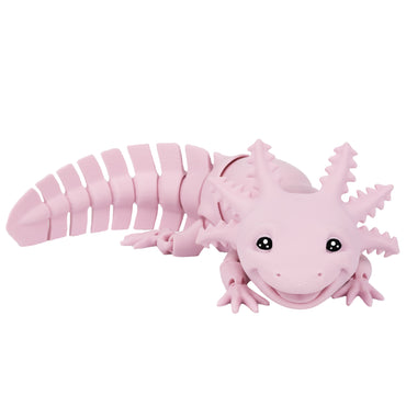 Axolotl – animal flexi articulé imprimé en 3D, coloris rose clair