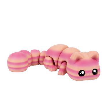 Chat mignon – animal flexi imprimé en 3D, coloris rose dégradé