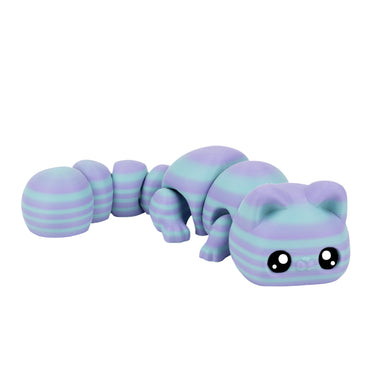 Gatto carino – animaletto flexi stampato in 3D, colore blu sfumato