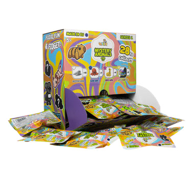 Retail display box with 24 Mystery Animals Series 1 packs – rear view