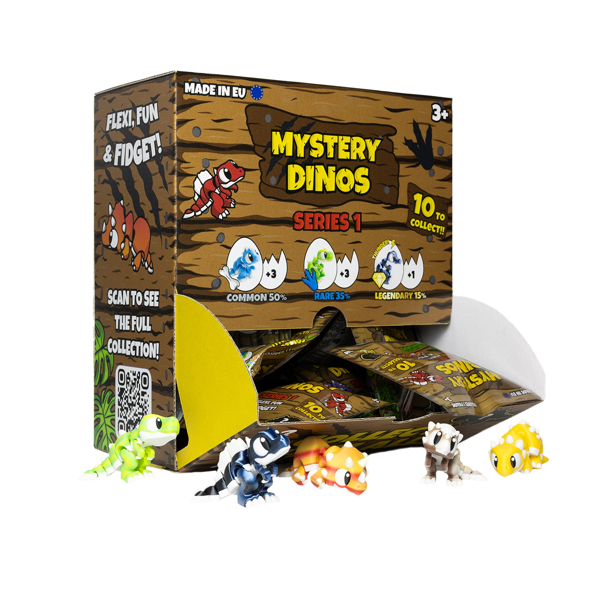 Retail display box with 24 Mystery Dinosaurs Series 1 packs