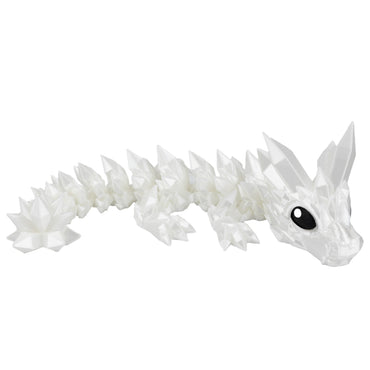 Crystal Baby Dragon – 3D printed flexi dragon in white