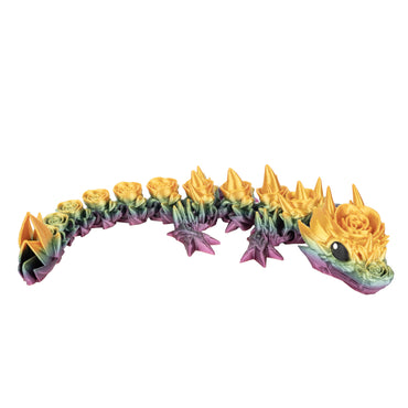 Flower Baby Dragon – 3D printed flexi dragon in rainbow