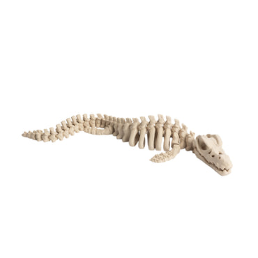 Scheletro di Mosasauro – dinosauro flexi stampato in 3D di colore beige