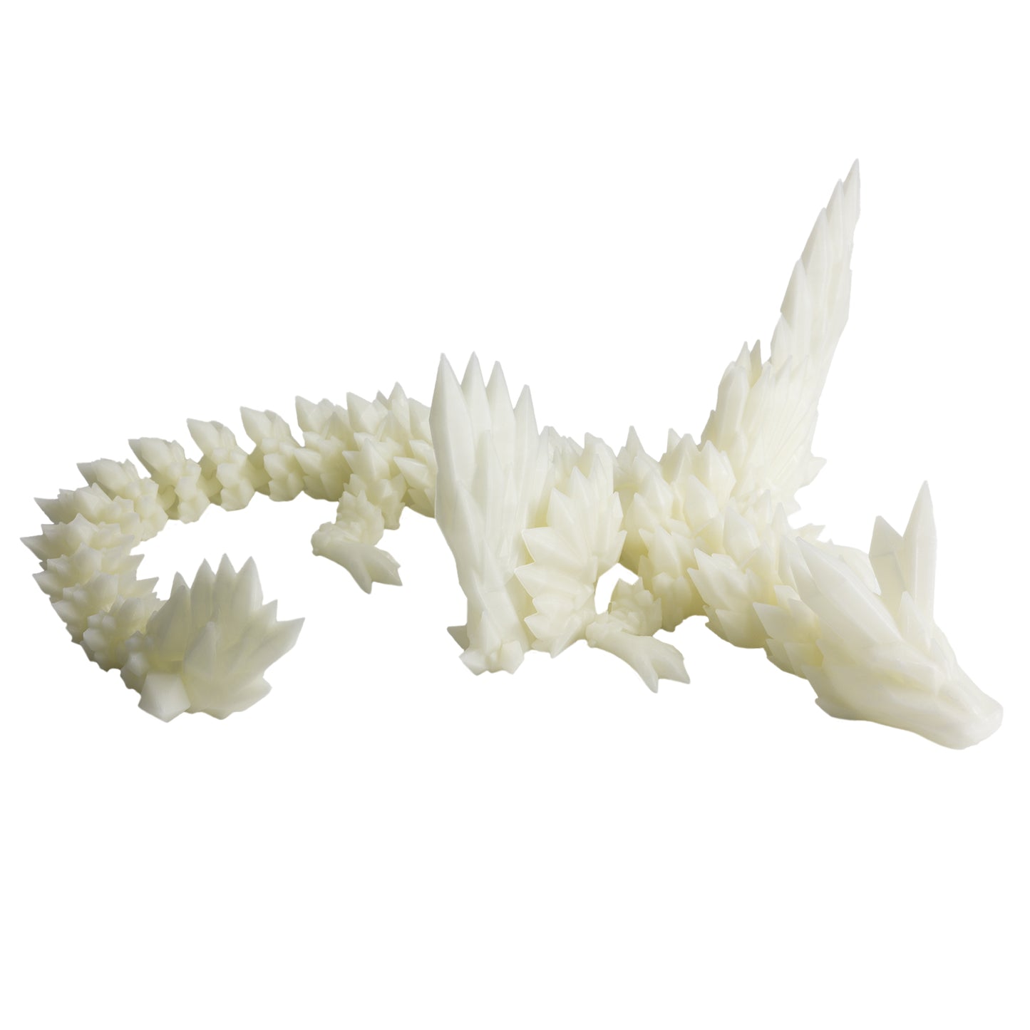 Ausgewachsener geflügelter Kristall-Drache – Glänzendes Grün