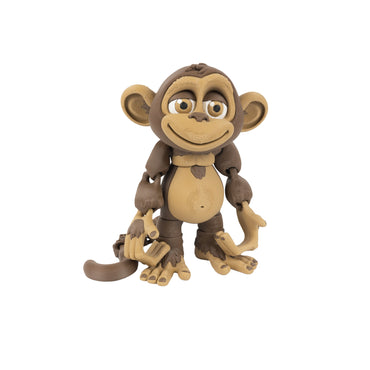 Scimmia – animaletto flexi snodato stampato in 3D, colore marrone