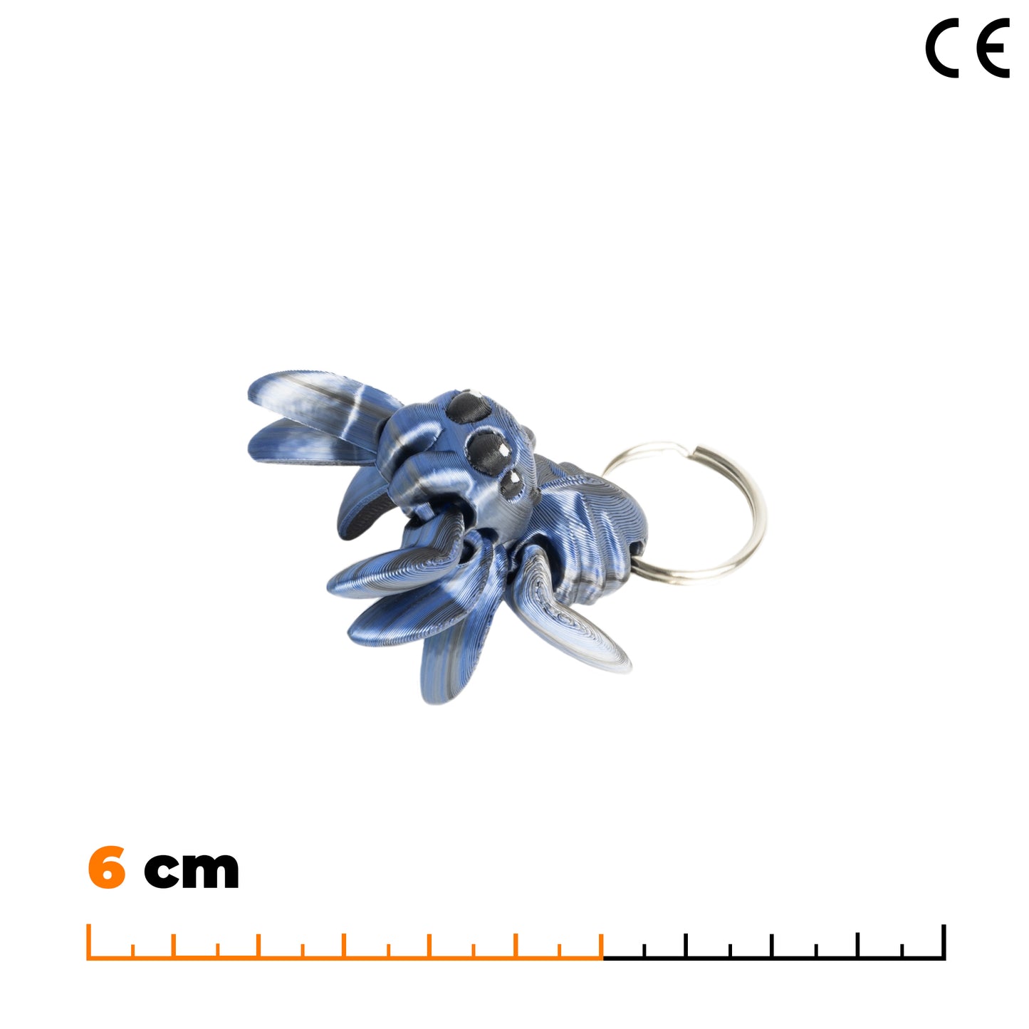 Přívěsek pavouka - Černo-modro-stříbrná