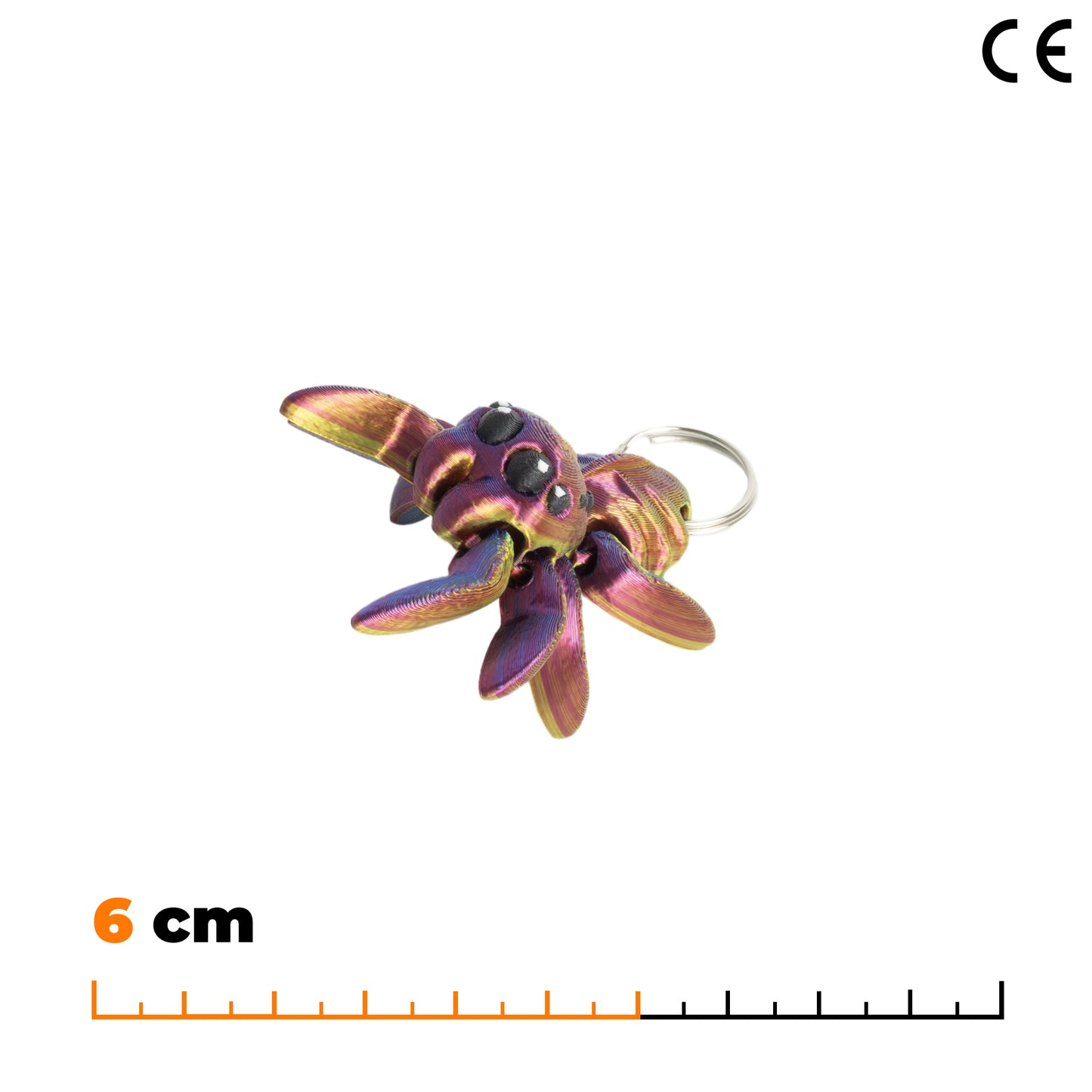 Spider Keychain - Blue-Yellow-Fuschia