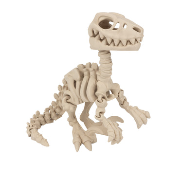 Scheletro di Raptor – dinosauro flexi stampato in 3D, colore beige