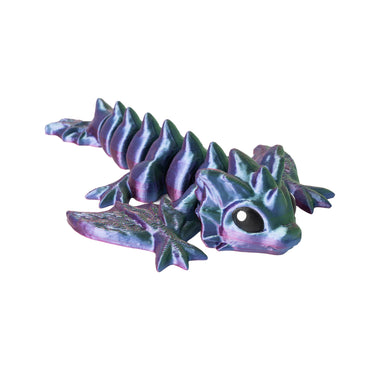 Viverna – drago flexi stampato in 3D, colore blu-verde-viola