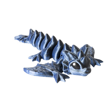 Viverna – drago flexi stampato in 3D, colore Nero-blu-argento