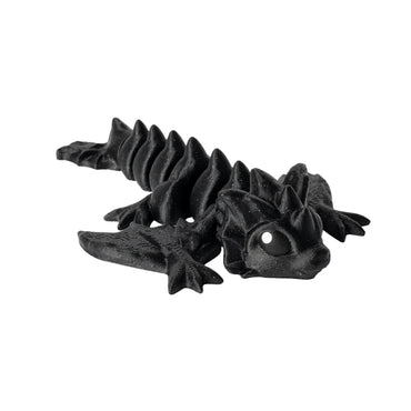 Viverna – drago flexi stampato in 3D, colore nero glitter