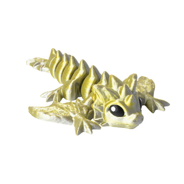 Viverna – drago flexi stampato in 3D, colore Oro-argento