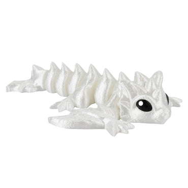 Viverna – drago flexi stampato in 3D, colore bianco