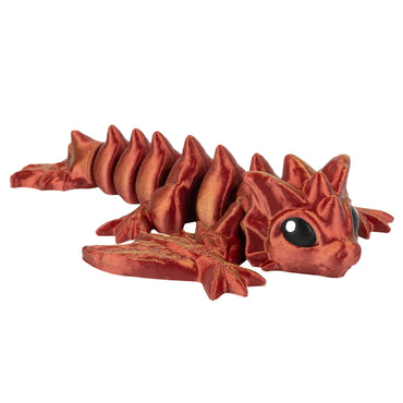Viverna – drago flexi stampato in 3D, colore Rosso-giallo