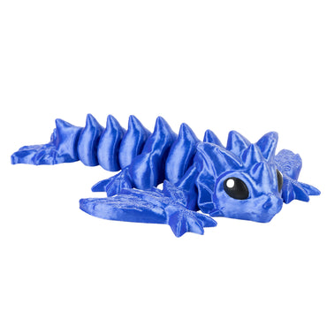 Viverna – drago flexi stampato in 3D, colore blu-bianco