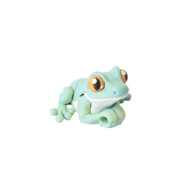 Frog Keychain – 3D printed flexi keychain in green-yellow