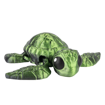 Piccola tartaruga – animaletto flexi stampato in 3D di colore nero-verde