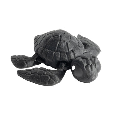 Piccola tartaruga – animaletto flexi stampato in 3D di colore nero glitter