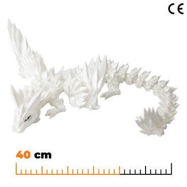 Okřídlený krystalový dračí dospělák - Bílá