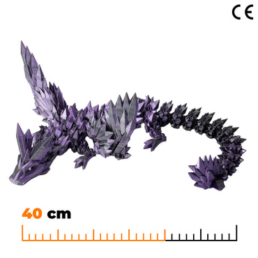 Okřídlený krystalový dračí dospělák - Černo-fialová
