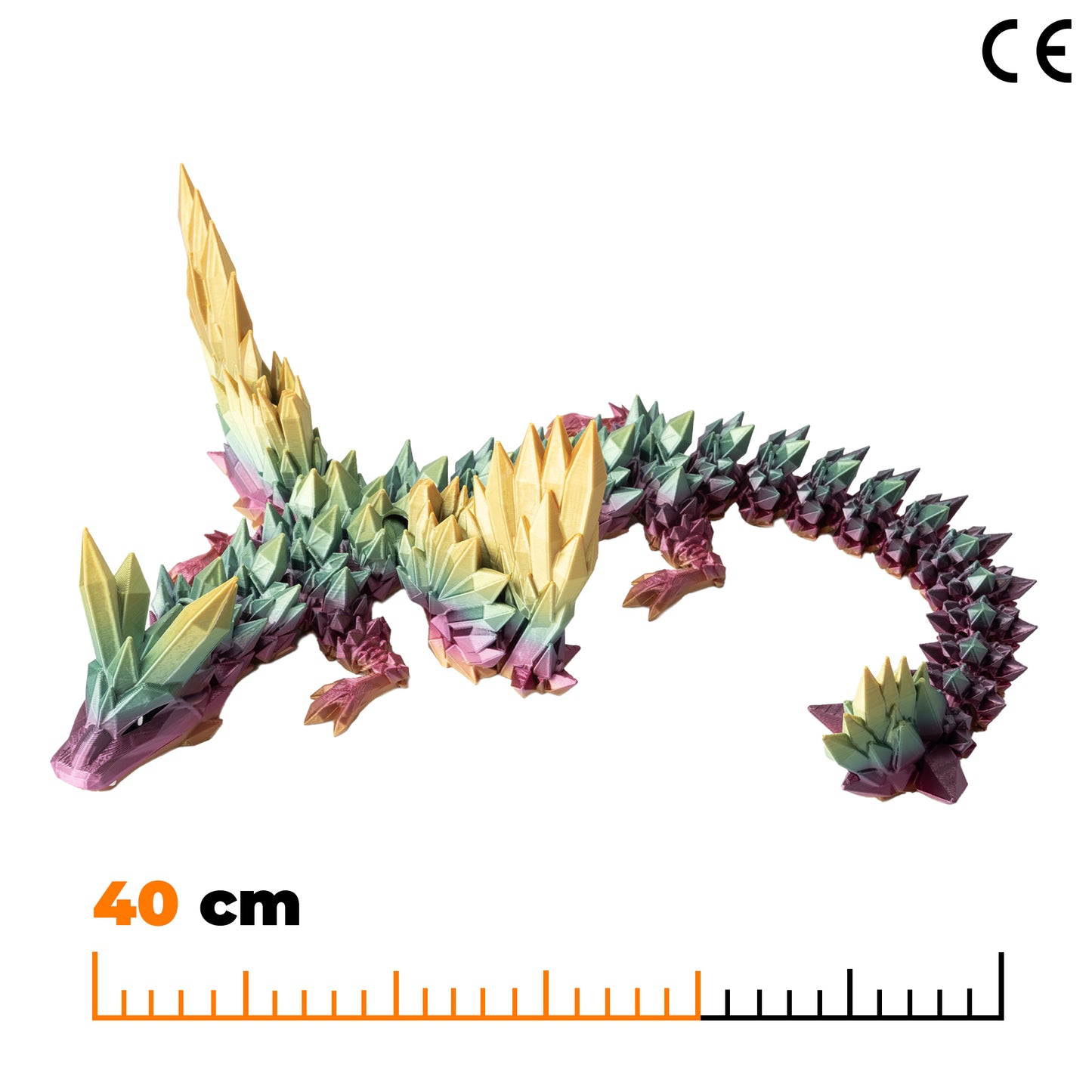 Ausgewachsener geflügelter Kristall-Drache - Regenbogen