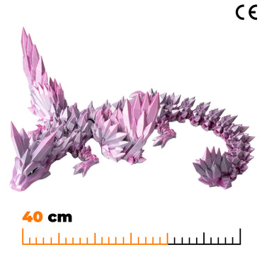 Okřídlený krystalový dračí dospělák - Růžovo-fialová