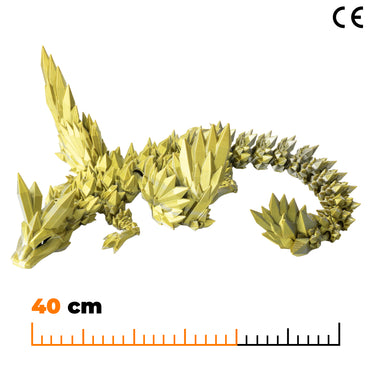 Okřídlený krystalový dračí dospělák - Zlato-stříbrná